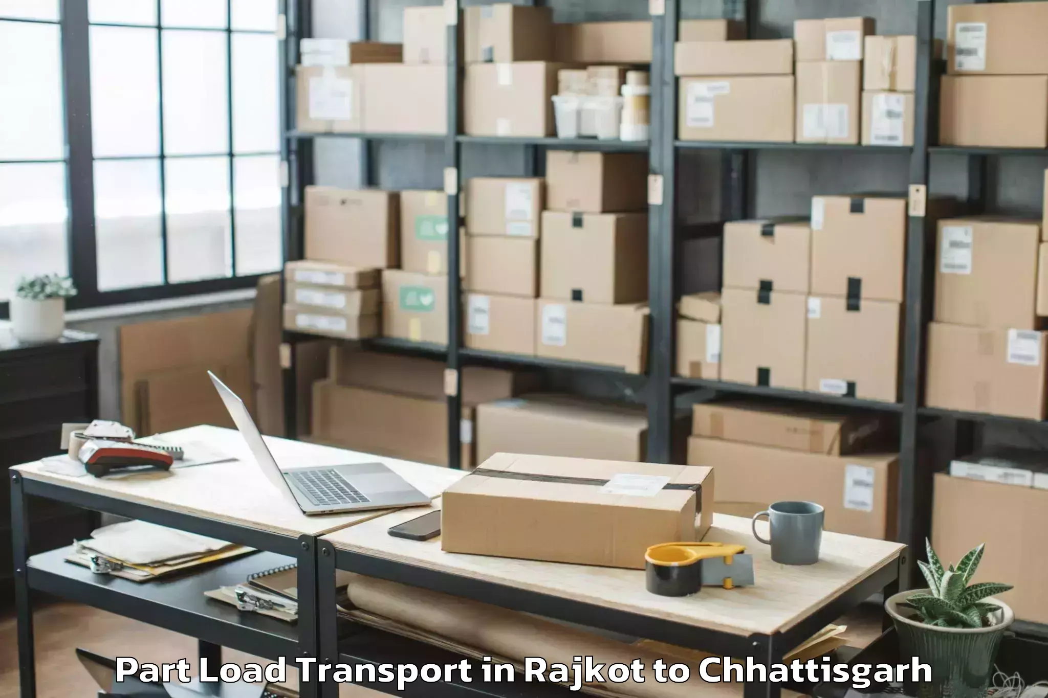 Reliable Rajkot to Kondagaon Part Load Transport